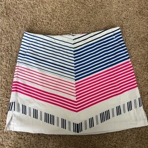 Lady Hagen White, Pink, and Blue Striped Golf Skort